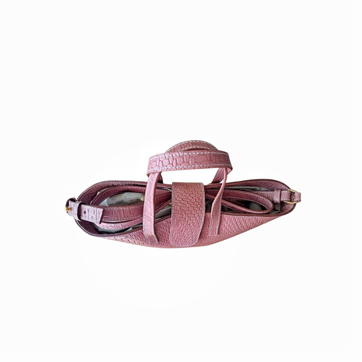 Bolso Capazo Piel Trenzada Rosa Empolvado - Imagen 4