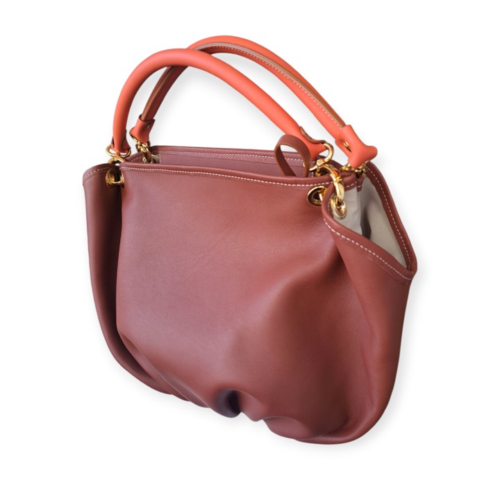 Bolso de hombro Dante en piel de ternera marrón castaña - Imagen 3