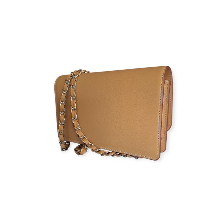 Bolso Joya Calista Piel Beige Caramelo - Imagen 2