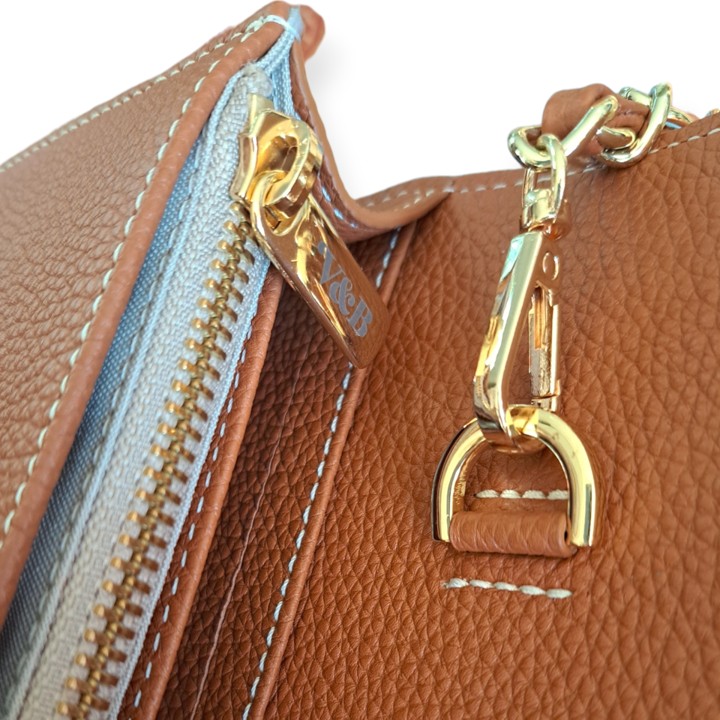 Bolso Joya Calista Piel Cámel - Imagen 5