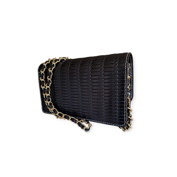 Bolso Joya Calista Piel Negro Trenzado - Imagen 2