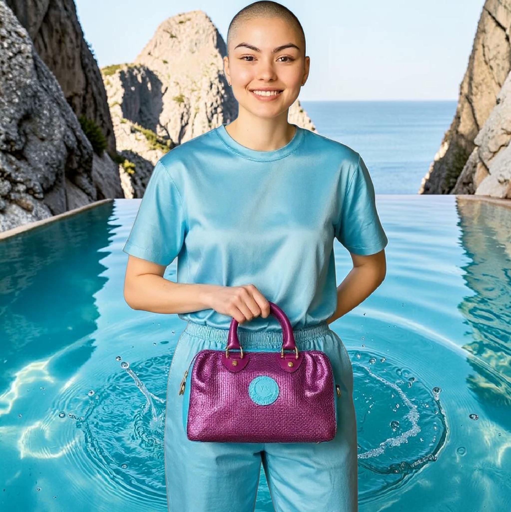 Bolso Kalos Toy Burgundy Metalizado - Imagen 7